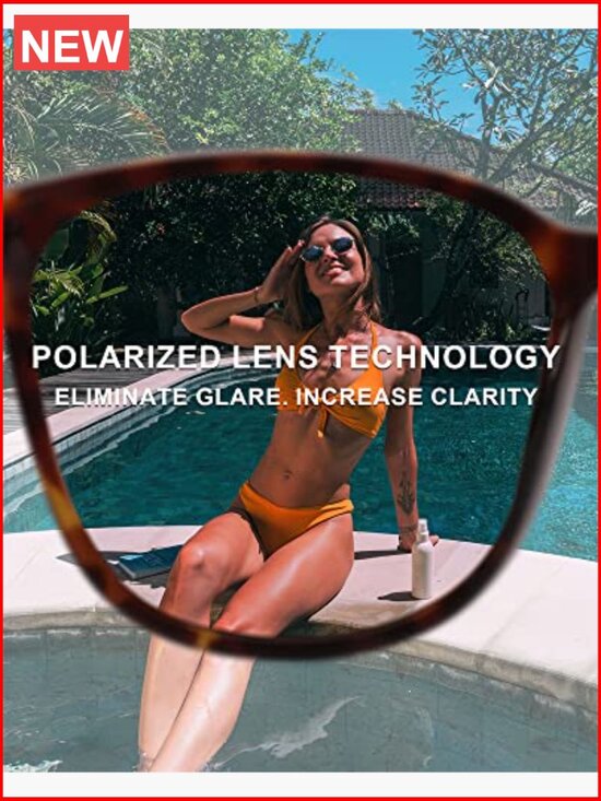 2 Pack Polarized UV400 Protection Square Sunglasses for Women Big Frame main image 6